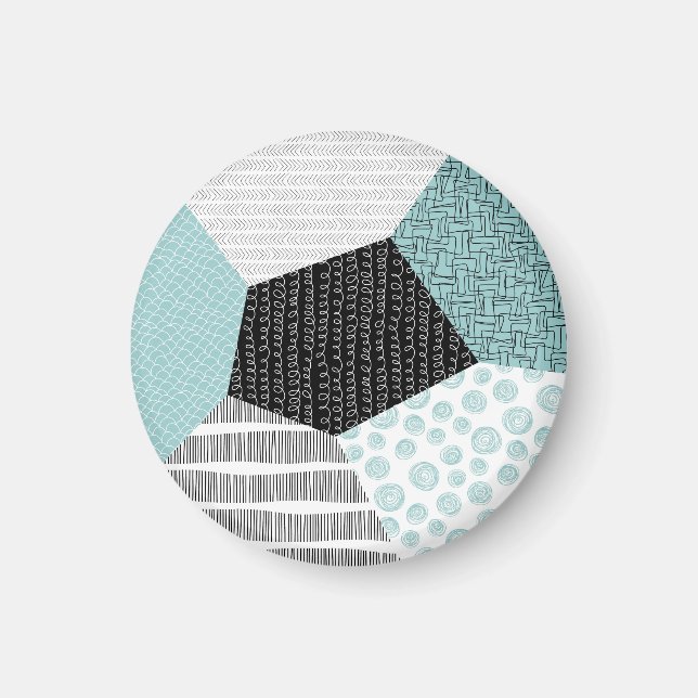 Abstract Freehand Drawing: Artistic Background. Magnet (Front)