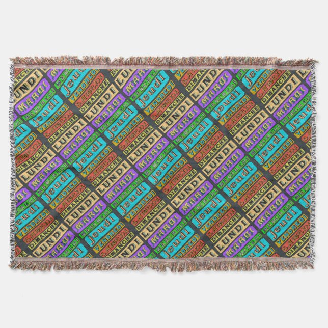 Abstract French Days Throw Blanket (Front)