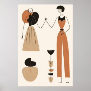 Abstract Friendship Wall Art Modern Minimalist
