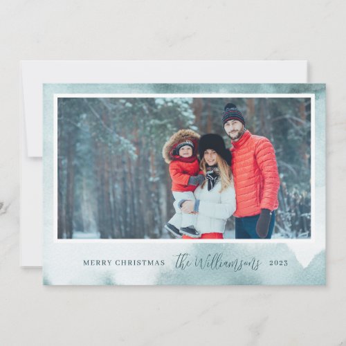 Abstract Frost Modern Christmas Photo Card