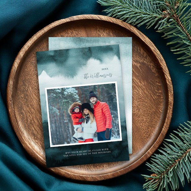 Abstract Frost Modern Holiday Photo Card (Creator Uploaded)