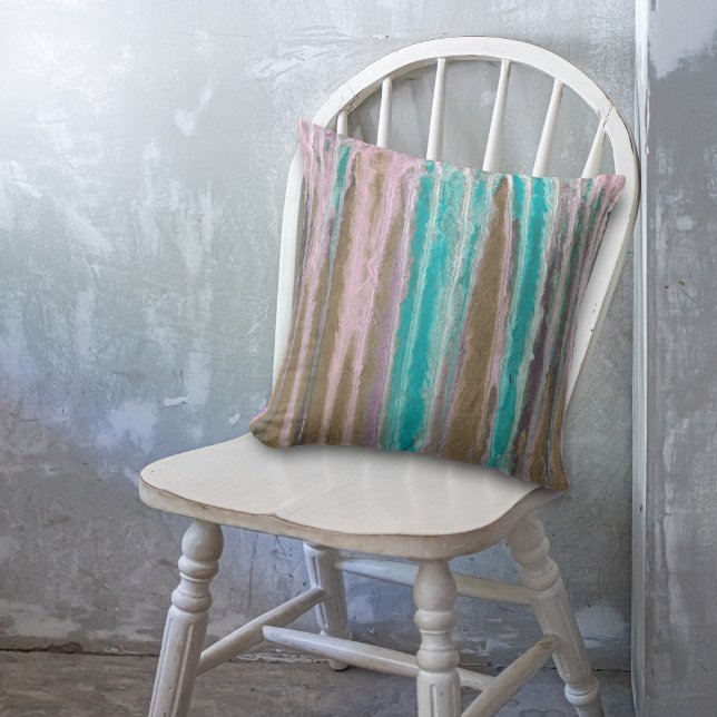 Abstract Frosted Color Run Throw Pillow (Creator Uploaded)