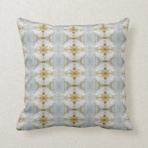 Abstract Frosty Marsh Ice Throw Pillow