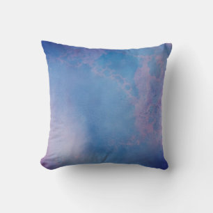 *~* Abstract Frothy Blue Magenta Modern Watercolor Throw Pillow