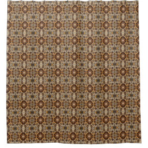 Abstract Frozen Leaf Nature Rusty Brown Shower Curtain