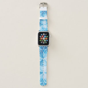 Abstract frozen star snowflakes seamless pattern apple watch band