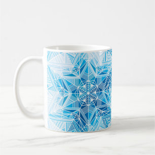 Abstract frozen star snowflakes seamless pattern coffee mug