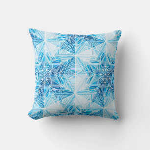 Abstract frozen star snowflakes seamless pattern throw pillow
