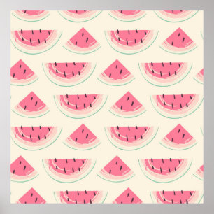 Abstract fruit seamless pattern. Creative colorful Poster