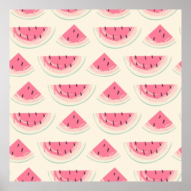 Abstract fruit seamless pattern. Creative colorful Poster (Front)