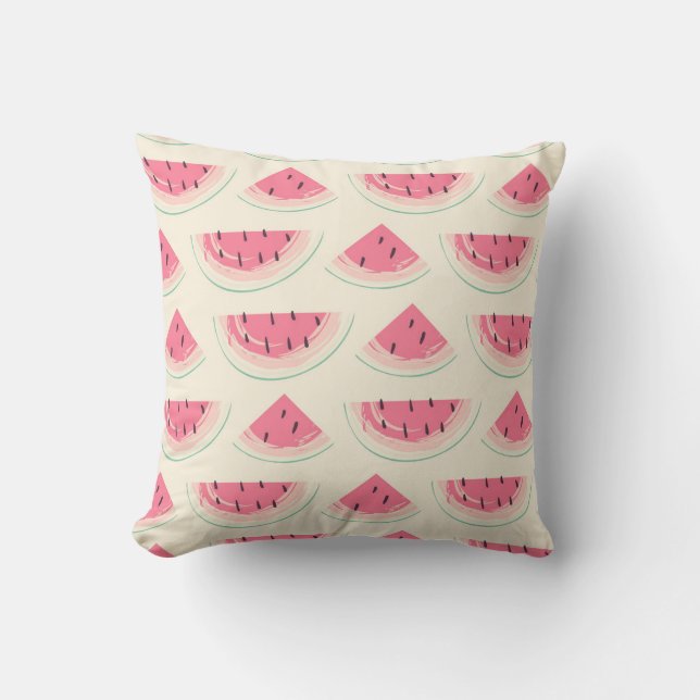 Abstract fruit seamless pattern. Creative colorful Throw Pillow (Front)
