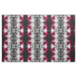 Abstract Fuchsia, Grey and Black Grain Pattern Fabric