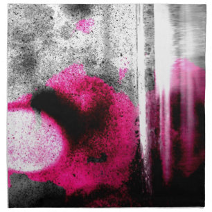 Abstract Fuchsia, Grey and Black Grain Photo Art Cloth Napkin