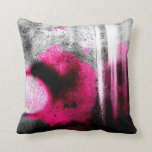 Abstract Fuchsia, Grey and Black Grain Photo Art Throw Pillow<br><div class="desc">Abstract grain and bubbles photo art in fuchsia,  grey and black. Brought to you by the designers of FOMA design</div>