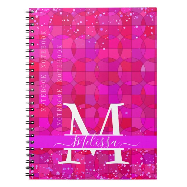 Abstract Fuchsia Red Customizable Notebook (Front)