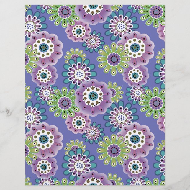 Abstract fun cartoon flowers floral kids scandinav flyer (Front)