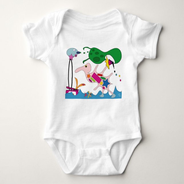 Abstract fun for kids baby bodysuit (Front)