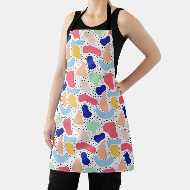 Abstract fun modern cute kids summer shapes figure apron (Insitu)