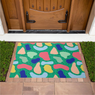 Abstract fun modern cute kids summer shapes figure doormat