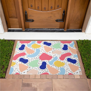 Abstract fun modern cute kids summer shapes figure doormat