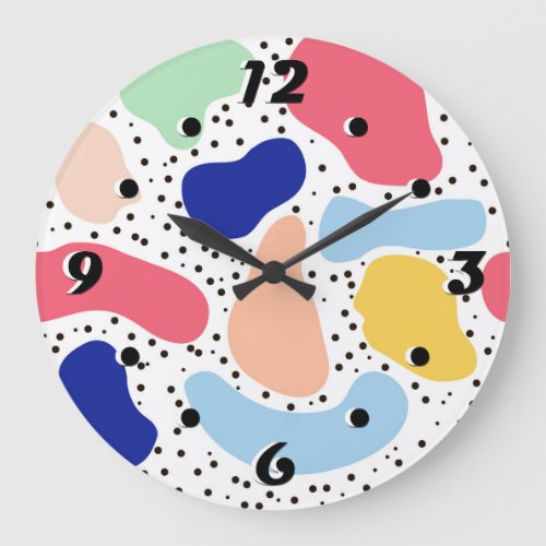 Abstract fun modern cute kids summer shapes figure large clock