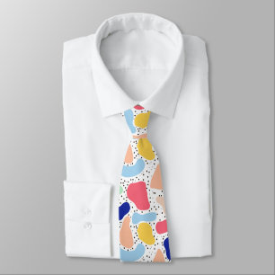 Abstract fun modern cute kids summer shapes figure neck tie