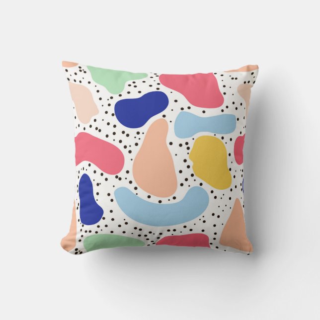 Abstract fun modern cute kids summer shapes figure throw pillow (Front)