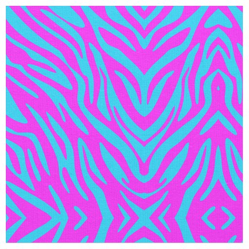 Abstract Fun Pink and Blue Zebra Stripe Fabric