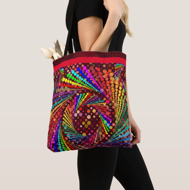 Abstract Fun Trendy Colors Tote Bag (Close Up)
