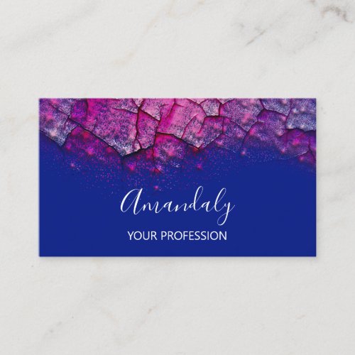 Abstract Funky Artwork Painting Blue Indygo Pink Business Card