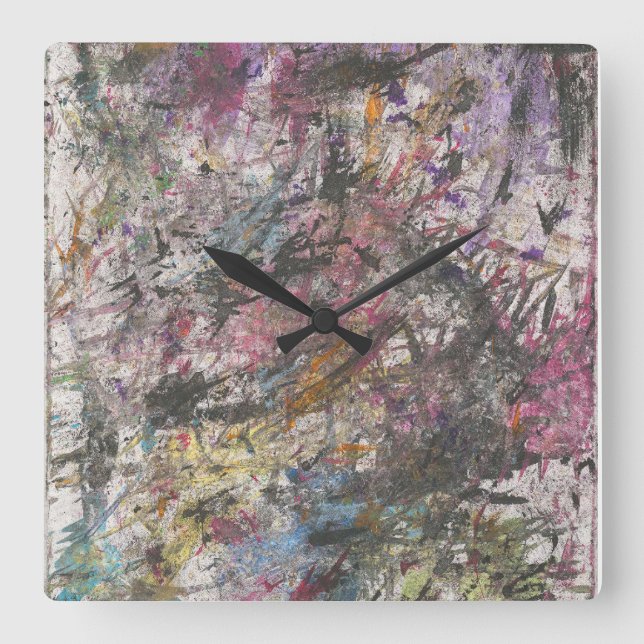 Abstract Funky Colorful Wall Clock (Front)