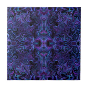 Abstract Funky Deep Purple Ceramic Tile