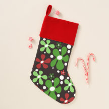 Abstract funky flowers Christmas stocking