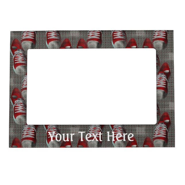 Abstract Funky Red Sneakers Magnetic Frame (Front)
