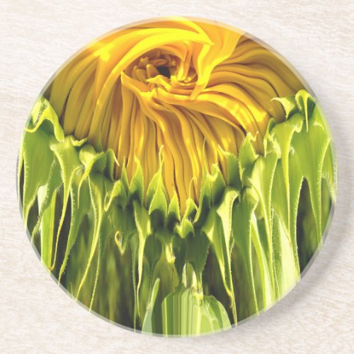 Abstract funky retro Sunflower scared geometry  Coaster