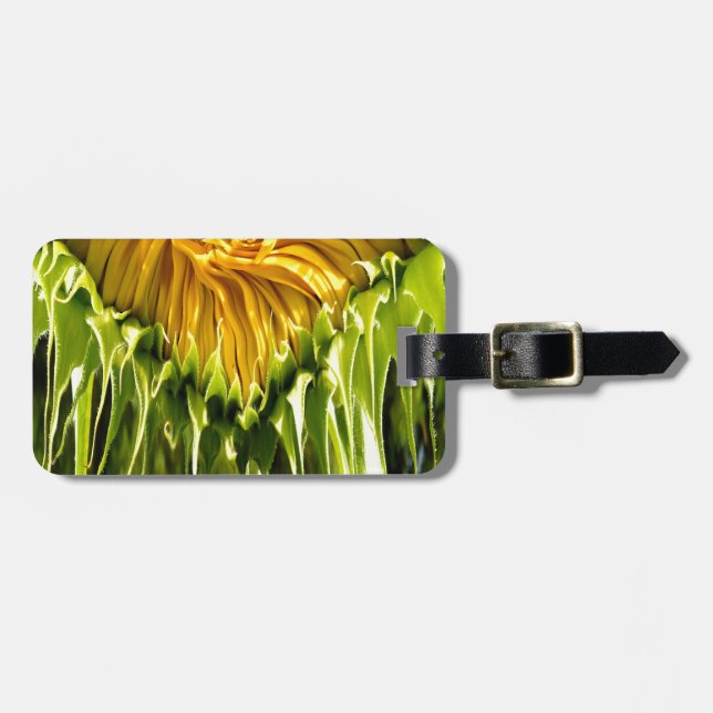 Abstract funky retro Sunflower, scared geometry  Luggage Tag (Front Horizontal)