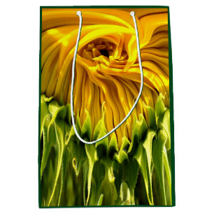 Abstract funky retro Sunflower, scared geometry  Medium Gift Bag