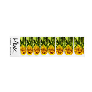 Abstract funky retro Sunflower, scared geometry  Minx Nail Art
