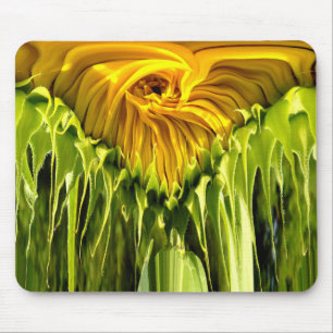 Abstract funky retro Sunflower, scared geometry  Mouse Pad