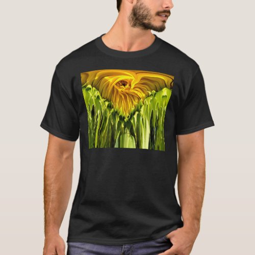 Abstract funky retro Sunflower scared geometry  T_Shirt