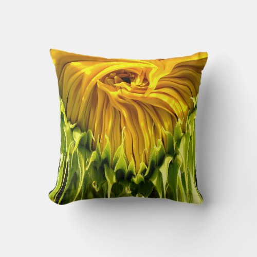 Abstract funky retro Sunflower scared geometry  Throw Pillow