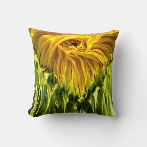 Abstract funky retro Sunflower scared geometry  Throw Pillow