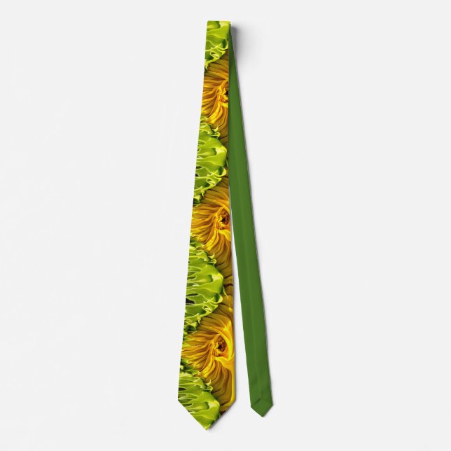 Abstract funky retro Sunflower, scared geometry  Tie (Front)