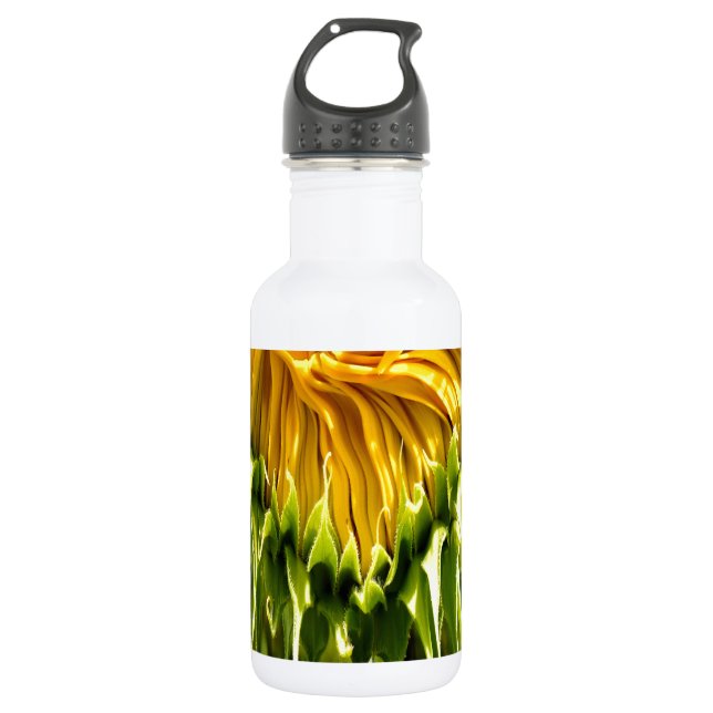Abstract funky retro Sunflower, scared geometry  Water Bottle (Front)