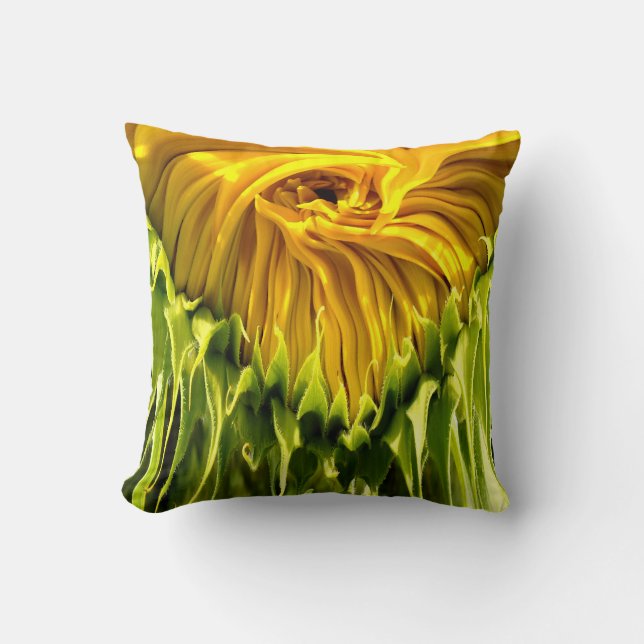Abstract funky retro Sunflower  Throw Pillow (Front)