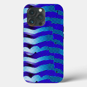 Abstract Funky Wave Pattern Colorful Blue Green iPhone 13 Pro Case