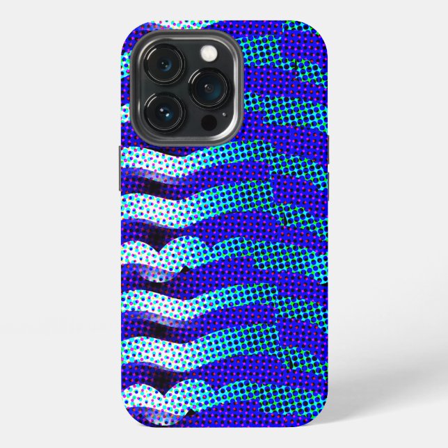 Abstract Funky Wave Pattern Colorful Blue Green  Iphone Case (Back)