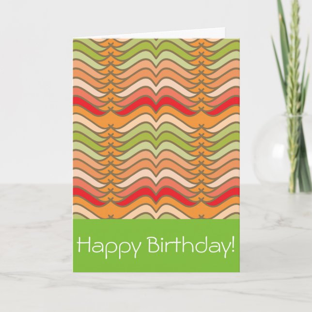 Abstract Funky Zig Zag Stripes Card (Front)