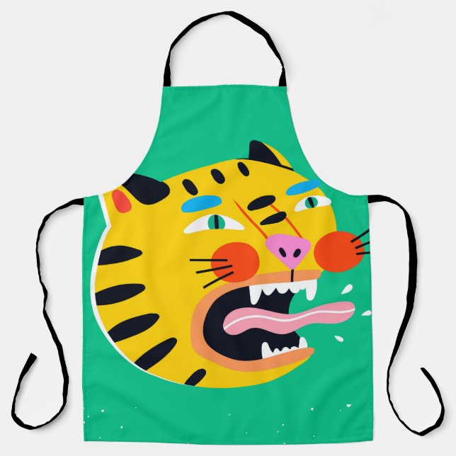 Abstract funny tiger apron (Front)