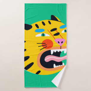 Abstract funny tiger bath towel